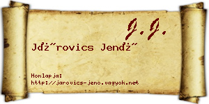 Járovics Jenő névjegykártya
